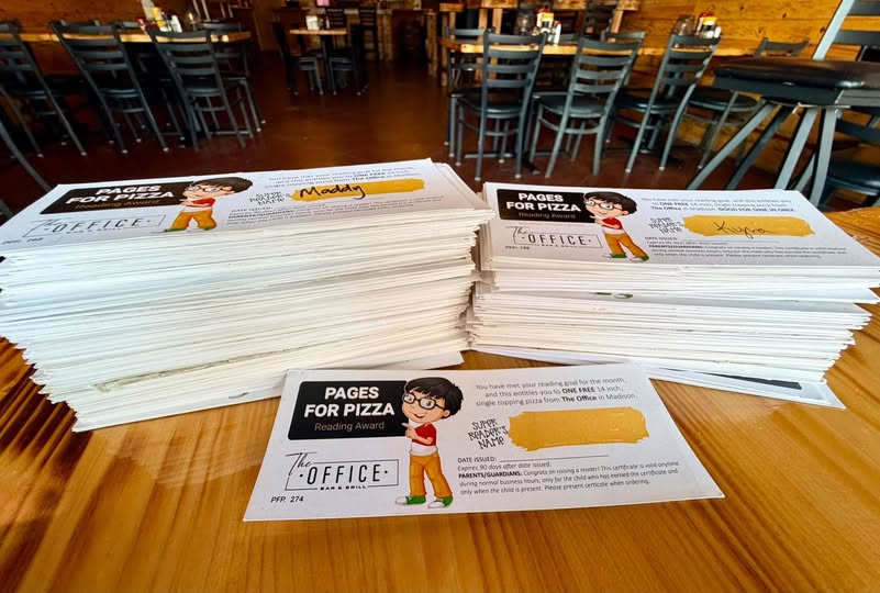 Pages for Pizza Program Rewards Madison Kids for Reading