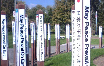 Middle School students dedicate Peace Pole