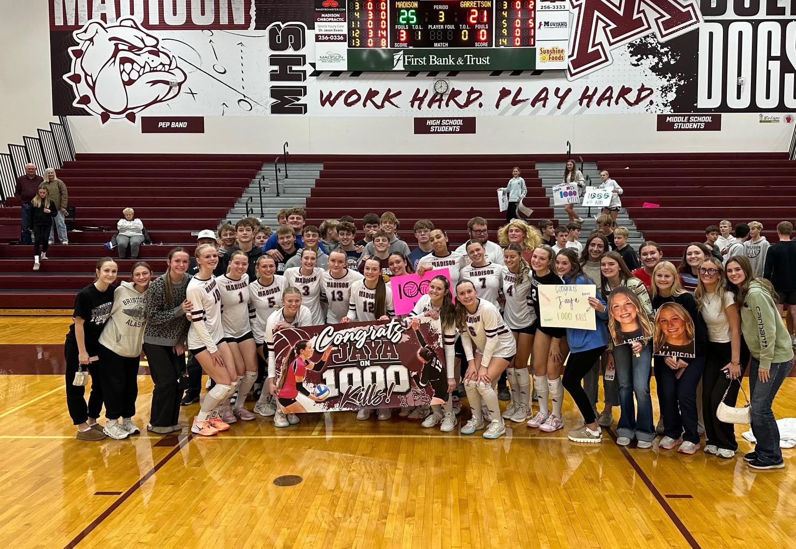 Engels records her 1,000th kill, as Madison volleyball sweeps Garretson in three sets